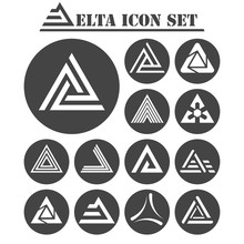 Delta Letter Icons Set