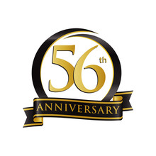 Anniversary Logo Black Gold 56