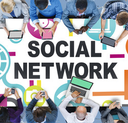Wall Mural - Social Network Internet Online Society Connecting Social Media C