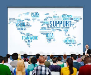 Wall Mural - Support Idea Plans Vision Buiness Growth Global Concept