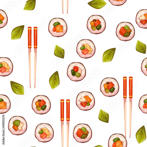 Naklejka samoprzylepna Wzór z sushi. 