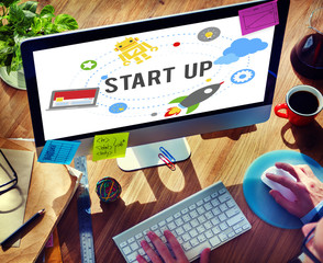 Sticker - Start Up Goals Growth Success Plan Business Concept