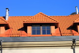 Fototapeta Konie - Red roof