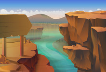 Canyon, Nature Vector Background