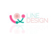 © antishock - Vector swirl and circles outline minimal abstract geometric logo