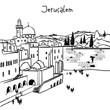Jerusalem, Israel old city skyline