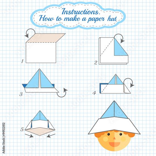 Paper Origami Hat Stock Vector Adobe Stock