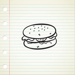 Wall Mural - hamburger doodle