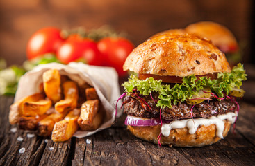 Wall Mural - Close-up of home made burgers