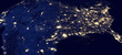 USA by night, original satellite picture - Elements of this image furnished by NASA