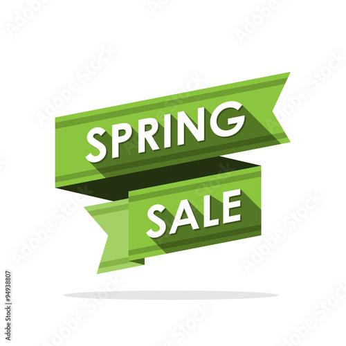 Spring sale. Label ribbon design.
