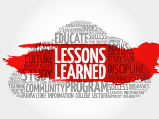 Wall Mural - lessons learned word cloud, education concept