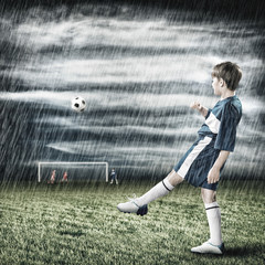 Wall Mural - Young football champion