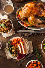 Canvas Print - Full Homemade Thanksgiving Dinner