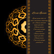 Template invitation style Gatsby with gold pattern 