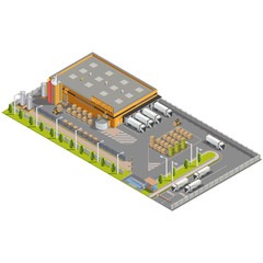 warehouse industrial area with seating for loading and unloading, shipping and delivery, transportat