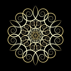 Ornament gold card with mandala.