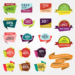 Canvas Print - promotional badges and sale tags. promotional badges and sale tags for your designs, such us for onl