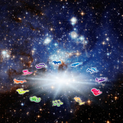 Wall Mural - astrological signs and zodiac chart