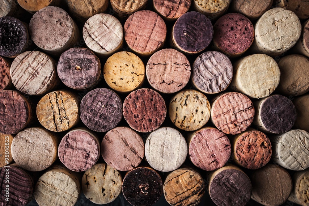 Photo Wine corks background close-up