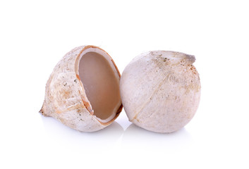 Sticker - Boiled coconut on white background