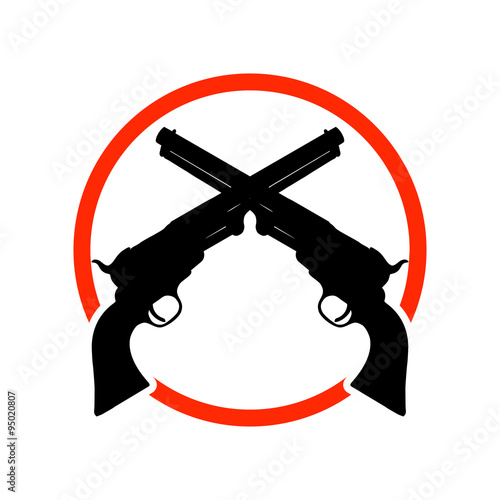 Two Guns Crossing Stock Vector | Adobe Stock