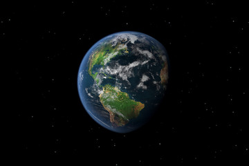 Wall Mural - Earth from outer space among the stars