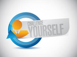 Wall Mural - Challenge Yourself business avatar sign concept