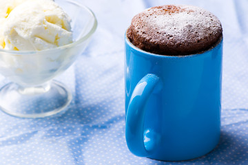 Canvas Print -  mug cake prepared in microwave