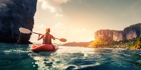 lady with kayak