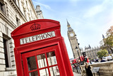 Fototapeta Big Ben - London telephone booth and big ben