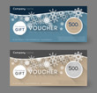 christmas gift voucher with snowflakes, long shadow effect