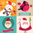 Christmas beautiful cheerful cards with holiday symbols
