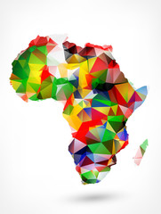 Wall Mural - abstract polygonal geometric design map of africa