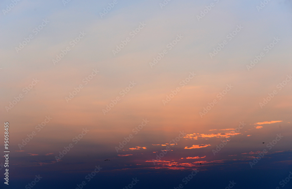 Sky background at sunset in the country