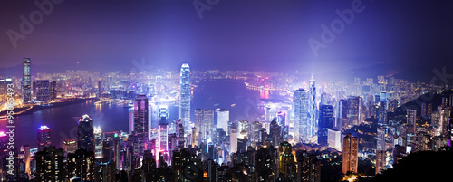 Zdjęcie XXL Hongkong w nocy