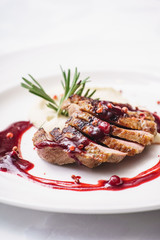 Wall Mural - duck breast with sauce