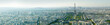 Panoramic view of the Eiffel tower, Paris, France, Europe.