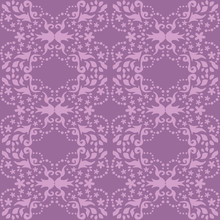  Seamless Damask Purple Pattern