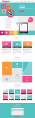 Wall Mural - business one page website design template. vector design.
