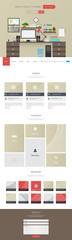 Canvas Print - modern one page flat website template design vector