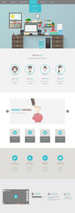 Canvas Print - modern one page flat website template design vector