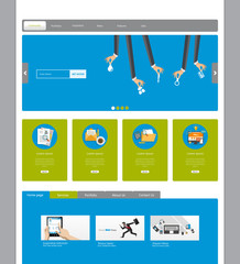 Wall Mural - website template design in editable vector format
