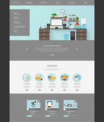 Canvas Print - website template design in editable vector format