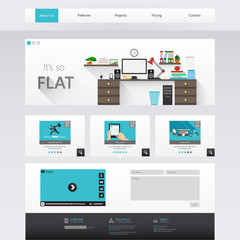 Canvas Print - website template design in editable vector format