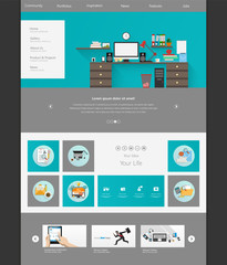 Canvas Print - website template design in editable vector format