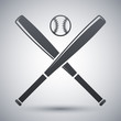 Vector baseball bats and ball icon
