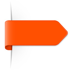 Wall Mural - Long orange arrow sticker with shadow & space for text