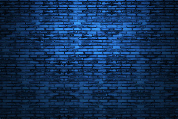 Background of old vintage dark blue brick wall