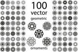 Fototapeta  - 100 Set abstract geometric mandala round ornament